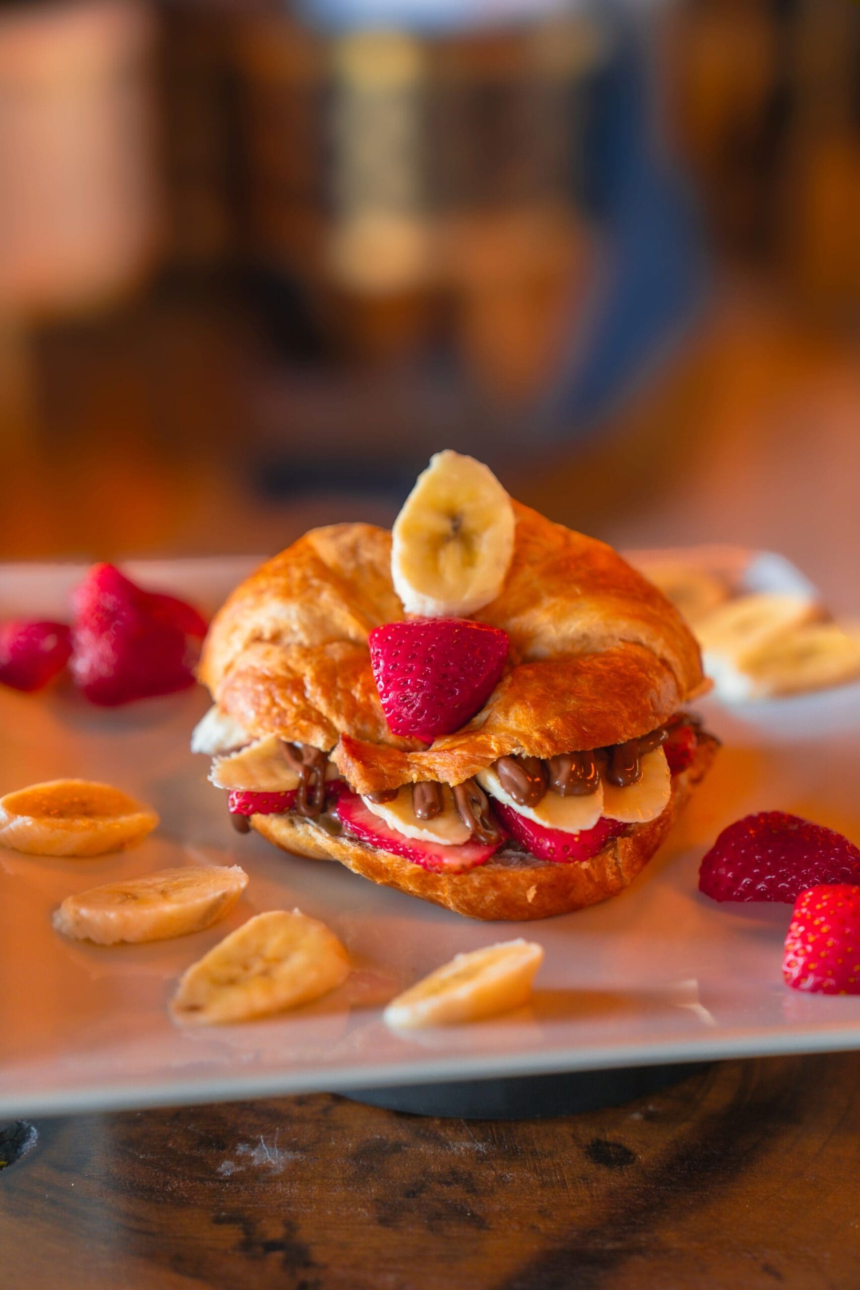 Strawberry banana croissant